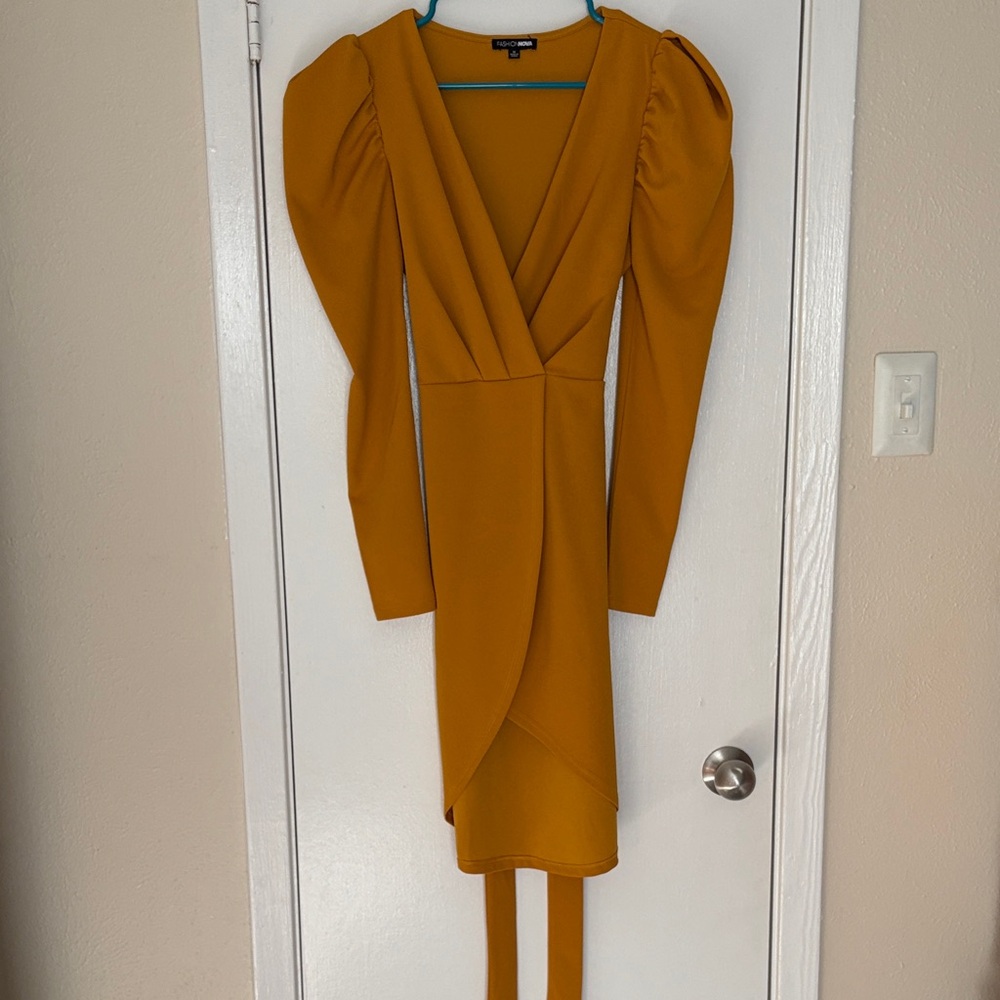 Fashion Nova Owning This Moment Mini Dress - Mustard